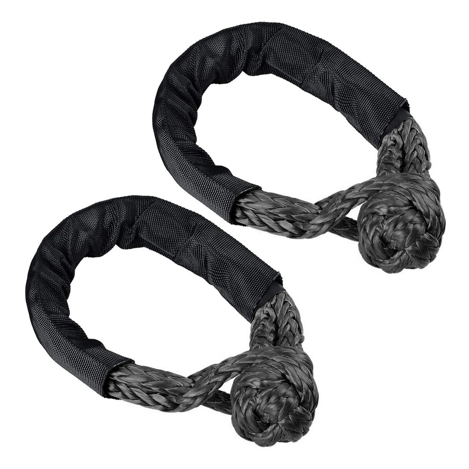 2 Szt. Zestaw Do Odzyskiwania Miękkich Szekli Miękkie Szekle Z Tuleją Ochronną Żeglowania ATV SUV 4X4 Truck Solidna I Niezawodna(Black)