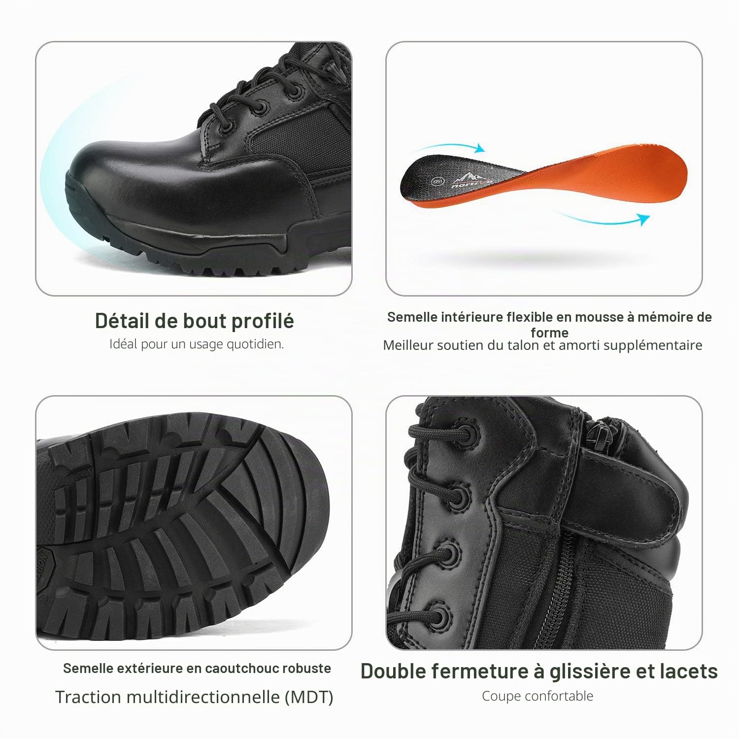 NORTIV 8 Bottes de Combat Militaires Bottes Tactiques Randonnée Chaussures Hommes Botte de Travail