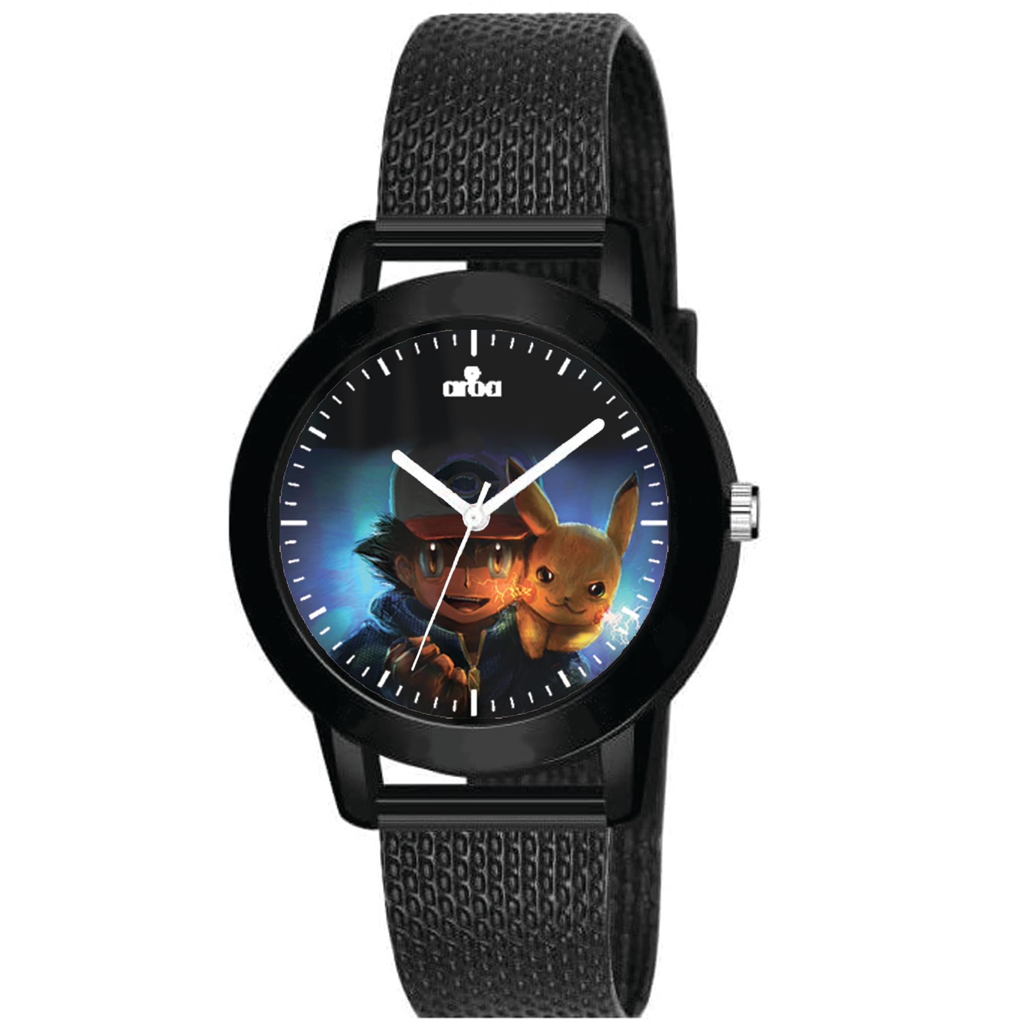 AROANew for Ash Pika Model : 798 Kids Metal Type Rubber Analog Blue Dial for Kids Stylish for Boys