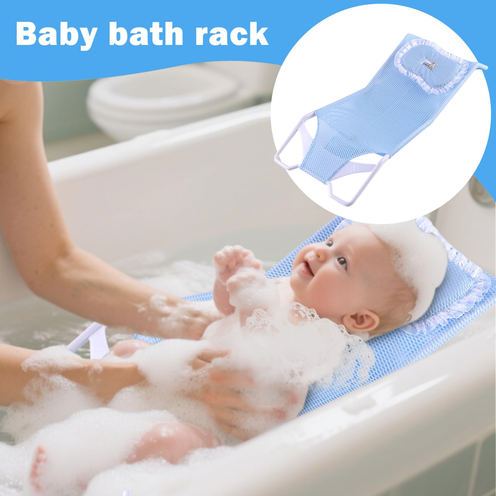Soporte de Baño de Malla Asiento de Ducha Antideslizante y Cómodo | Almohadilla de Baño Segura para Protección Infantil para Niños y Niñas, Baño en Casa, Ducha, Padres Primerizos