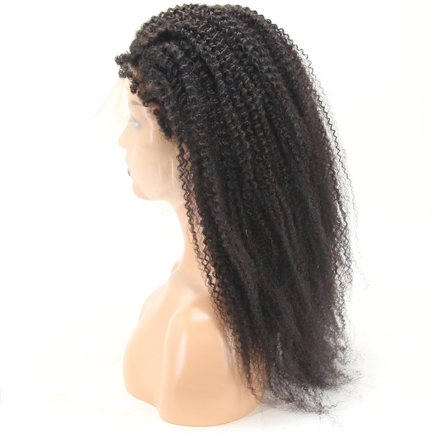 zigzag hair Afro Kinky Curly 13x6 Lace Front Wigs Human Hair for Black Women Kinky Edges Hairline 250% Density Deep Part 4B 4C Natural Hair Wig with Curly Baby Hair (Afro Curly, 16 Inch)