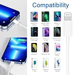 iPhone Lightning Cable [Apple MFi Certified], 4Pack iPhone Charger Cable 6FT, USB to Lightning Cable, Apple 2.4A Fast Charging Cord for iPhone 14/13/12/11 Pro/11/XR/8/7/6s Plus, iPad Pro/Air/Mini