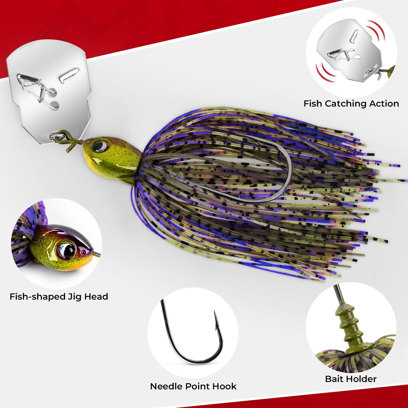 MadBite KastKing Jig-Angelköder, mehrfarbiges Set, unwiderstehliche Vibrationswirkung, klebrige, scharfe Nadelspitzenhaken, beliebte 0,9 g und 1,2 g Größen, inklusive Aufbewahrungsbox