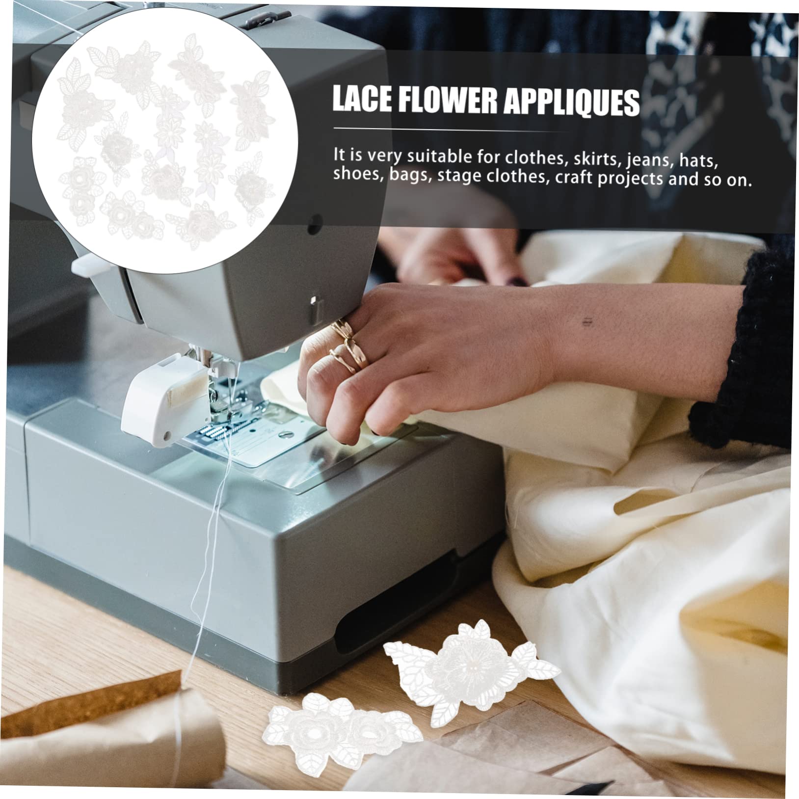 TEHAUX 60pièces Patches Dentelle Fleurie Pour Vêtements Appliques De Broderie Pour Réparation Et Décoration De Robes Styles Variés