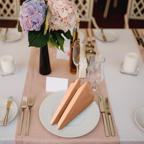 Miniatura 104 de Zhanmai Paquete de 100 servilletas de cóctel de 5 x 5 pulgadas, servilletas festoneadas de papel de color degradado con bordes festoneados, almuerzo