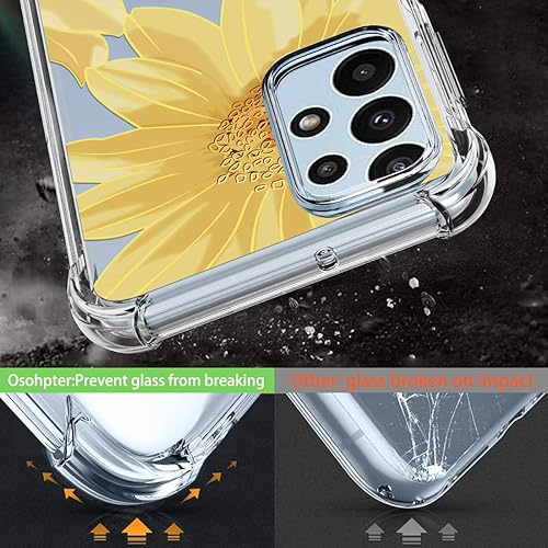 Miniatura 3 de Osophter Funda para Samsung Galaxy A23, transparente, esquinas reforzadas, TPU absorción de golpes, flexible para Samsung Galaxy A23 5G4G (flor de