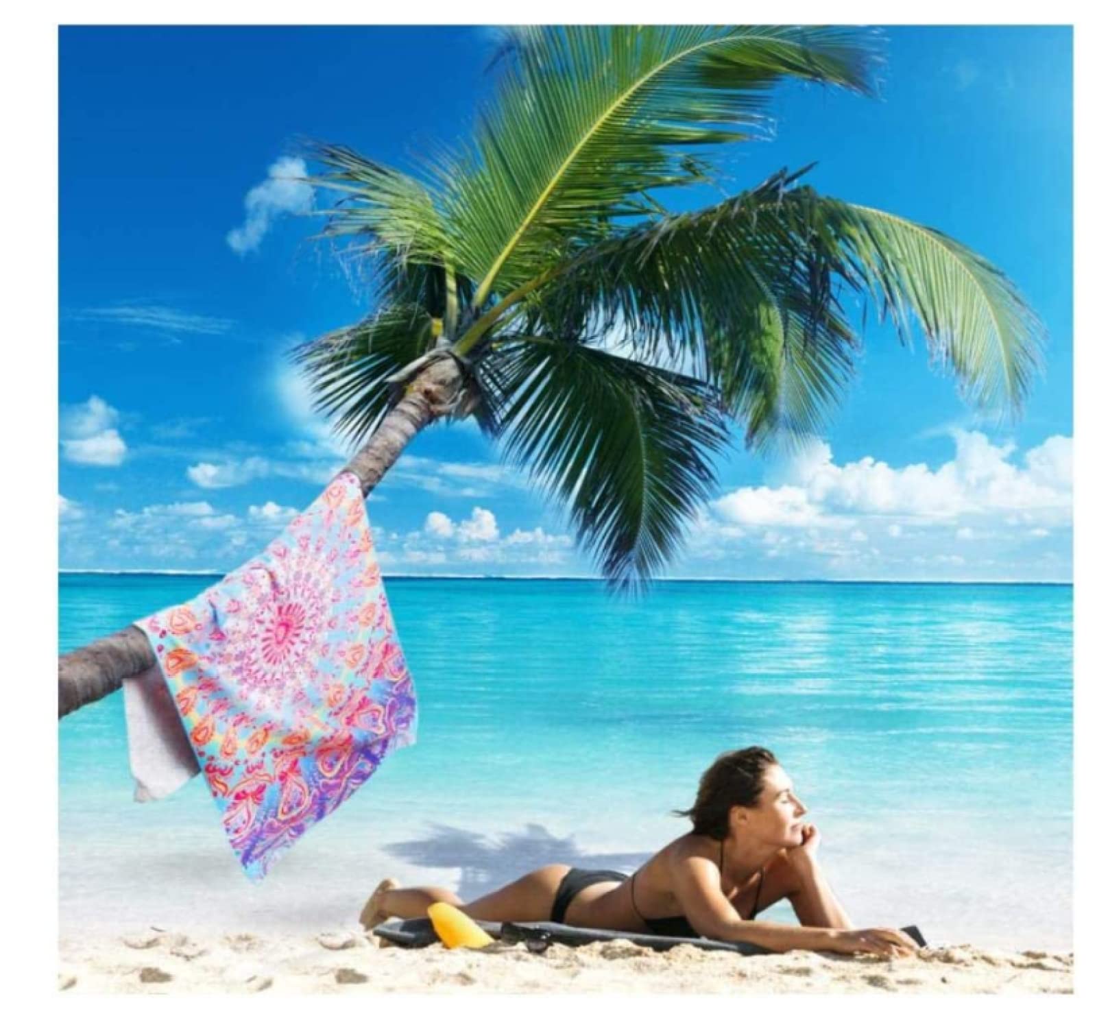 Strandtuch Grün&Bambus Mikrofaser Strandtuch für Erwachsene, Doppelseitiges Sandfreies Schnelltrocknend Leichtes Handtuch für Strand Schwimmen 100 x 200 cm