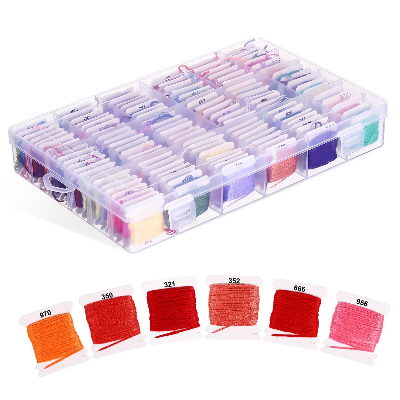 HOMSFOU Madejas De Hilo De Bordado Colorido Hilo Para Manualidades y Pulseras Para Bordado Caja De Almacenamiento Para Proyectos De Cruz y Macramé