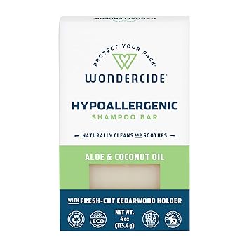Wondercide Natural Pet Shampoo Bar for Dogs & Cats - Aloe Vera 4oz Bar