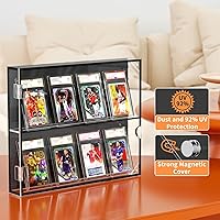 Vista 5 de FEMELI Estuche acrílico para tarjetas de béisbol, marco de tarjetas comerciales de 8 grados con protección UV, funda para tarjetas deportivas