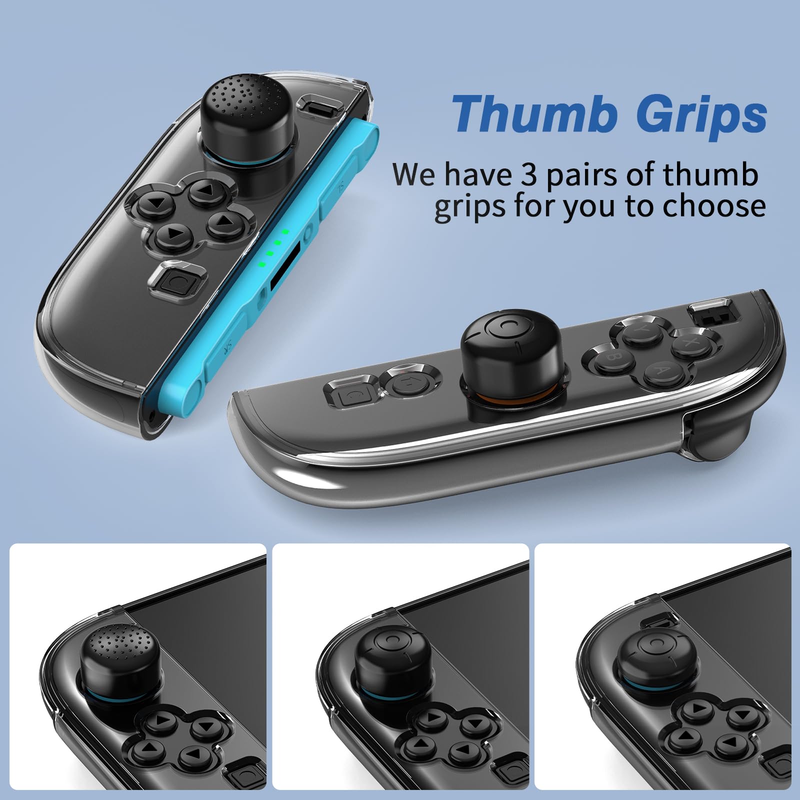 HEYSTOP [120 Pezzi] Cover per Nintendo Switch 2 Dockable PC Custodia Protettiva Trasparente con Pellicola Temperata e Impugnature per i Pollici per Nintendo Switch 2 Accessori per Controller