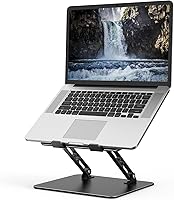 Gogoonike Adjustable Metal Laptop Stand: Foldable Ergonomic Riser for 10-15.6" Laptops, Ventilated Cooling Holder