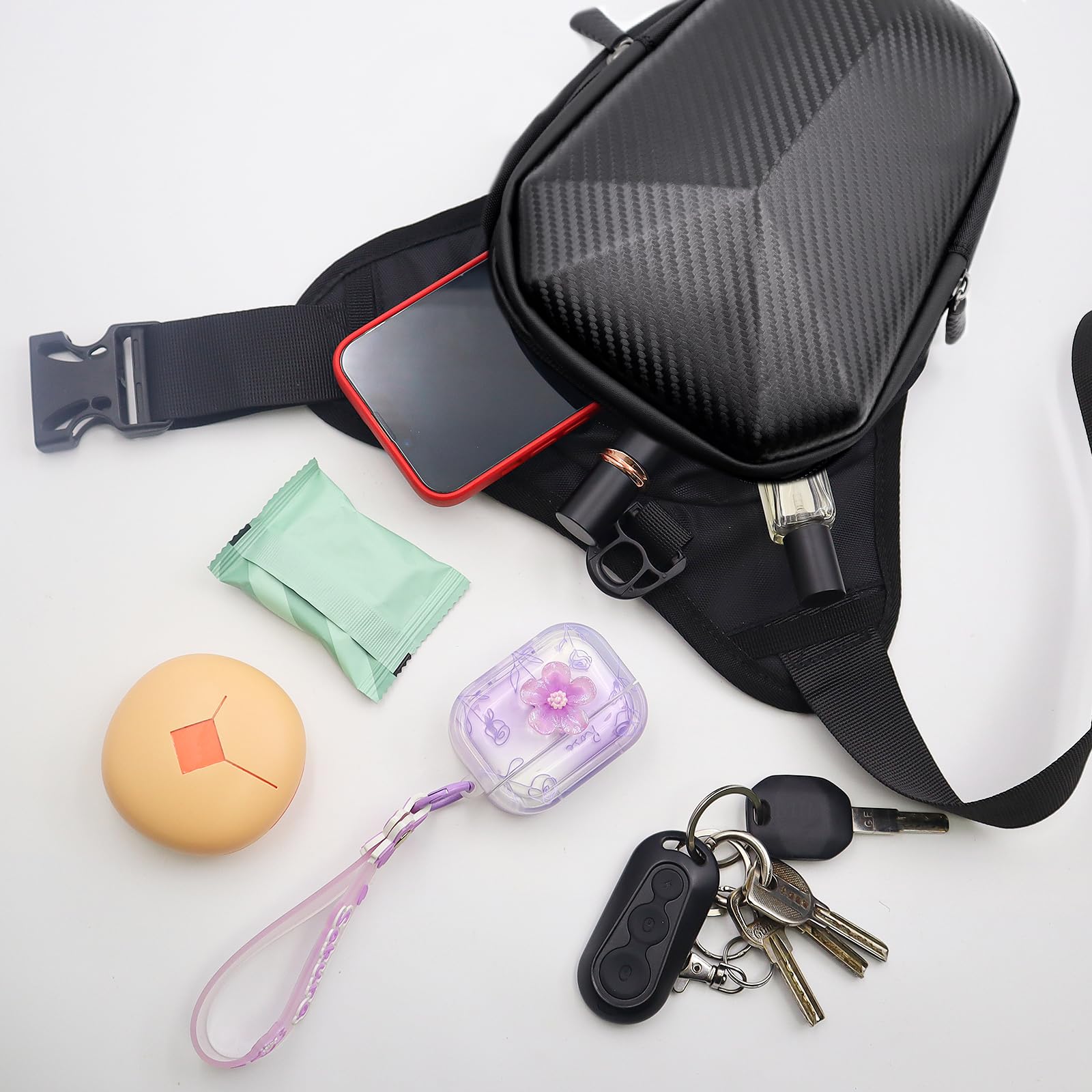 Sacoche de Jambe Moto Sac Banane Pochette Ceinture Sac de Jambe Capacité Extensible Coque EVA Sangle de Jambe Réglable pour Pêche Randonnée Cyclisme