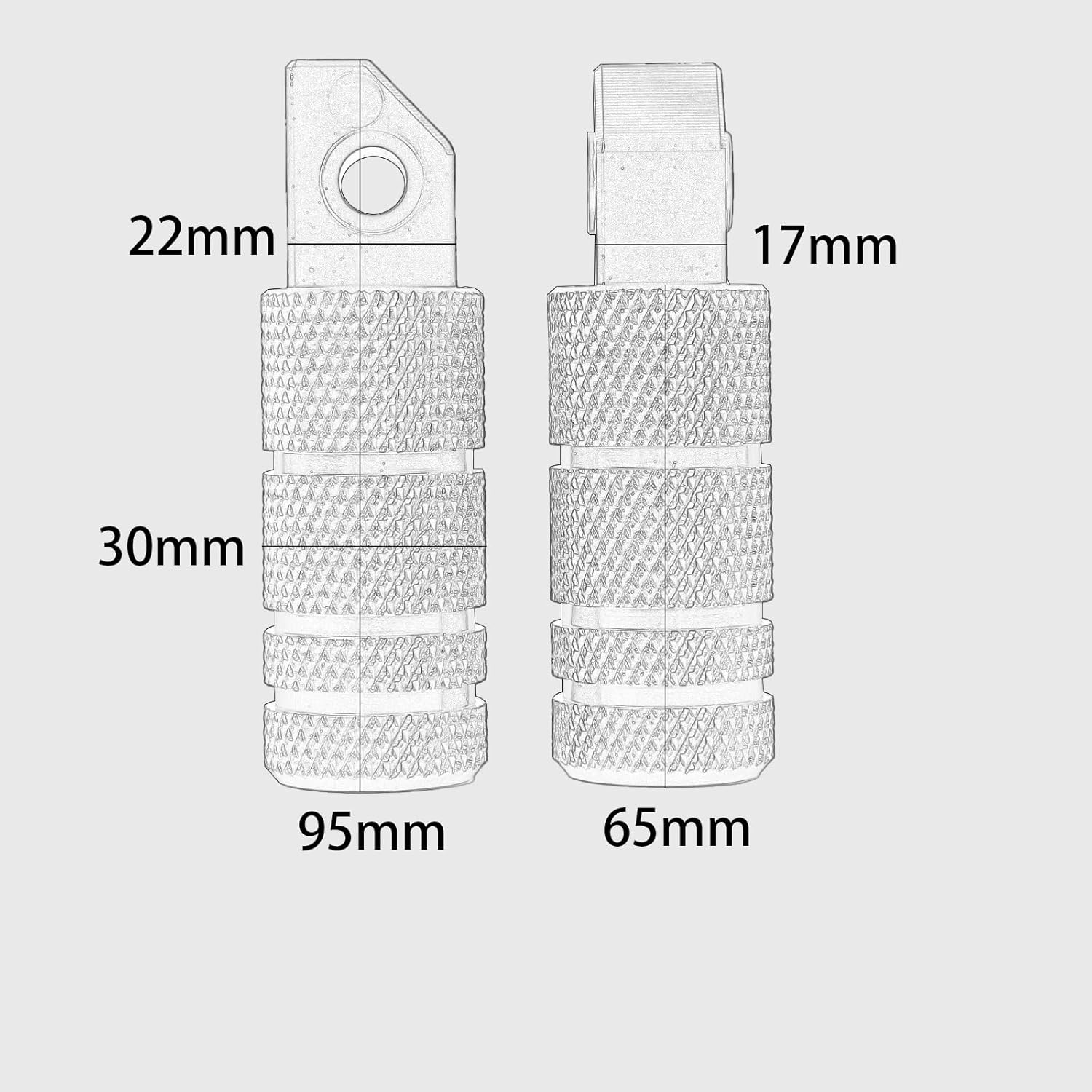 WOOGA Motorcycle Rear Passenger Larger Footpegs CNC Wide Foot pegs Footrest Pedals fit for Ho&nda CMX RebeL 250 300 CMX 500 17-24 Accessories CL250/300/500 22-24