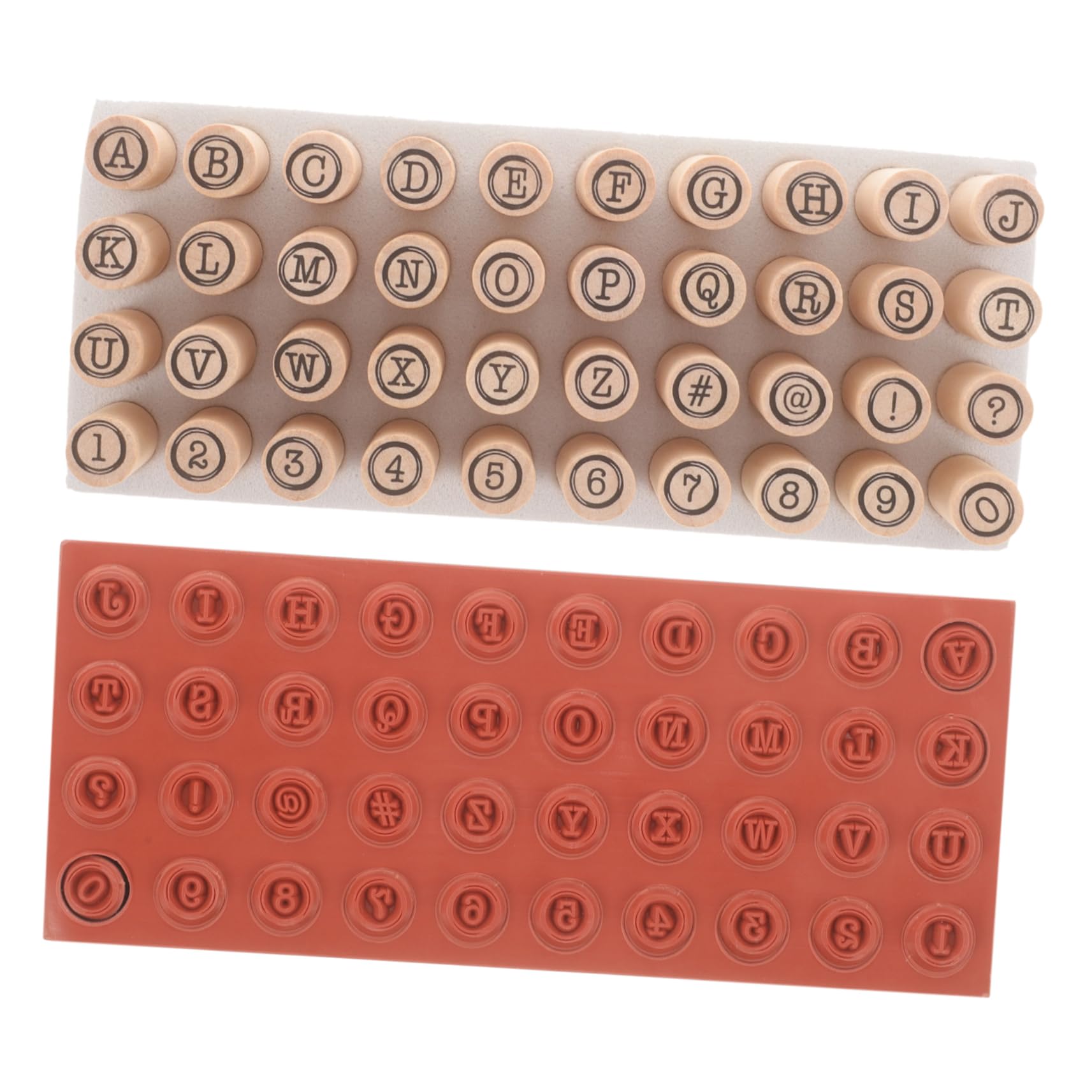 DOITOOL 5 Set Sigillo alfabeto in legno diario francobolli numerati d'epoca di grandi dimensioni dell'alfabeto primo timbri numerici e alfabetici alfabeto timbro di legno