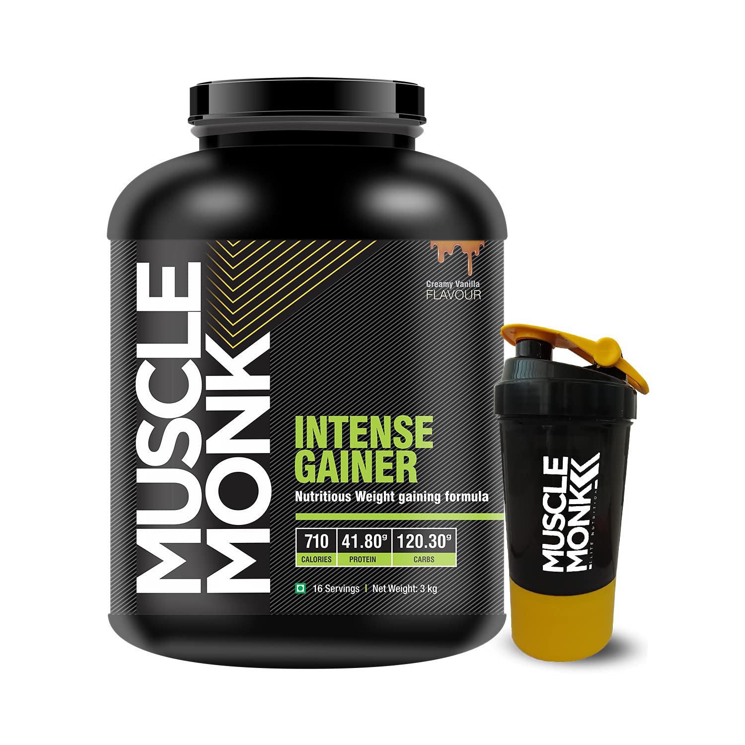 MuscleMonk Highly Advanced Weight/Mass Gainer (Chocolate, 3 Kg / 6.6 lb with Shaker)