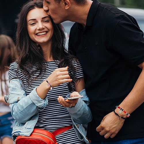 Miniatura 6 de 2 pulseras de la amistad de Spiderman, pulseras magnéticas de piedra rosa con poder de araña, pulseras a juego para parejas, fiestas de Halloween,