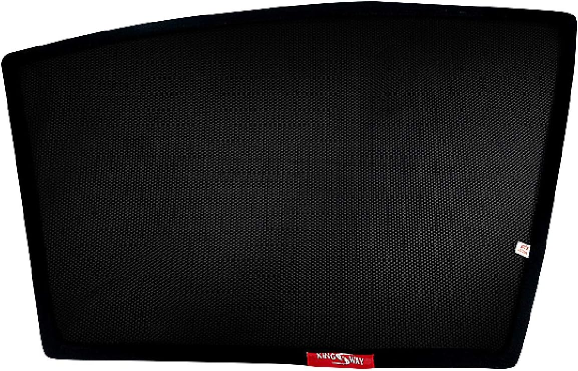 KINGSWAY® Car Side Window Curtain Sun Shades Magnetic Compatible with Hyundai Eon (Year 2011-2019), Half Cut in Front Window, Cotton Mesh, Complete Set of 4 Pieces
