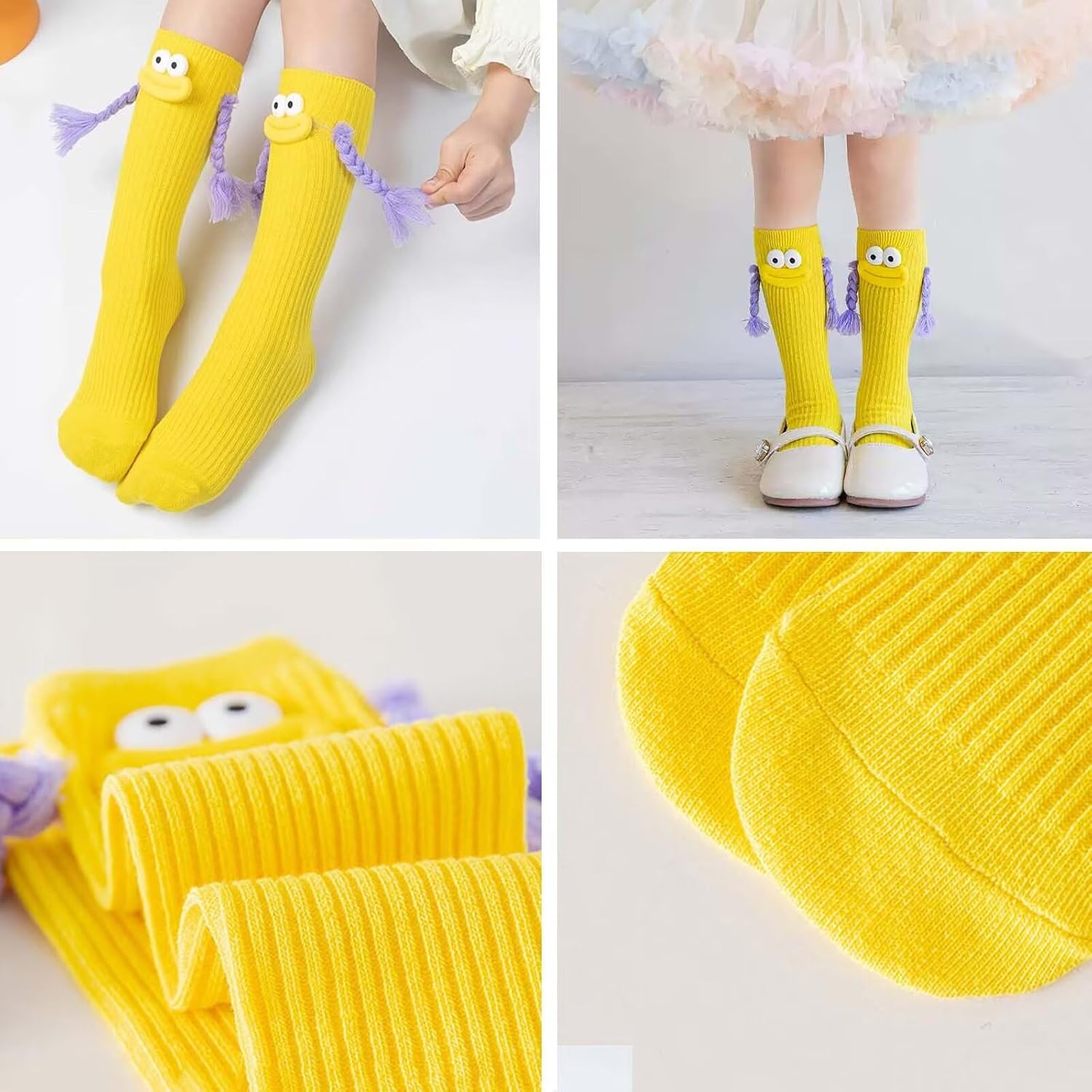 Funny Braid 3D Socks, Crazy Cool Novelty Silly Socks Gifts for Women Girls Cartoon Monster Halloween Christmas Sock - Image 5