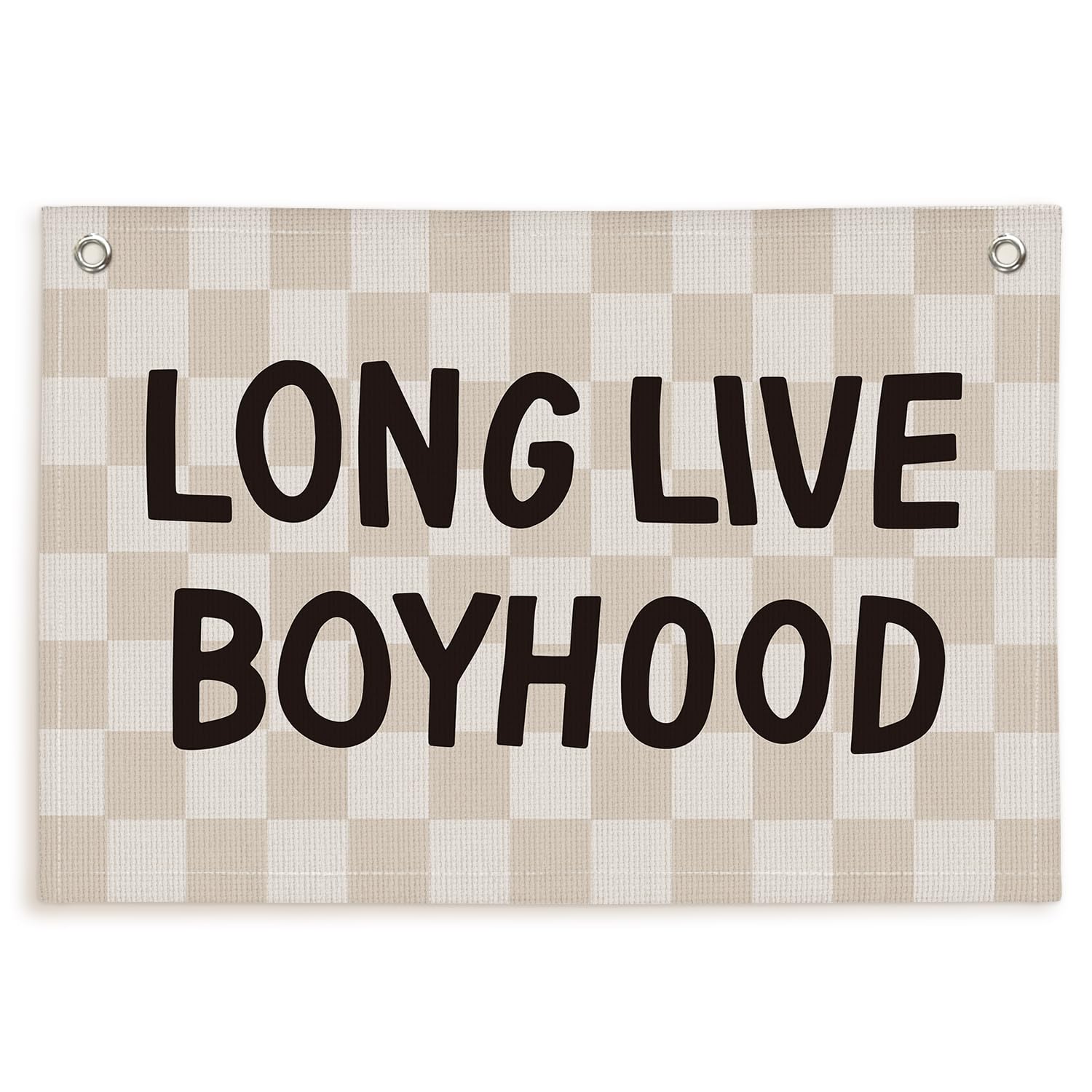 Lacama Long Live Boyhood Boys Room Decor, Boy Nursery Decor, Canvas Banner Wall Hanging Banner Flag Decor for Nursery Playroom Toddler Room, Boys Kids