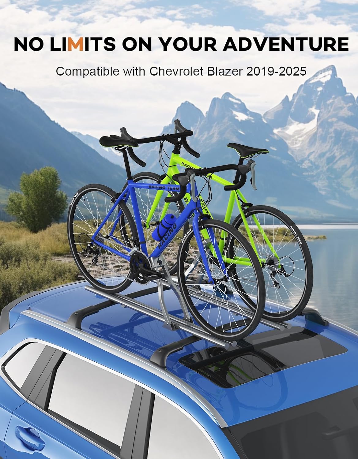 Wonderdriver 300lbs Lockable Roof Rack Cross Bars Compatible with Chevy Chevrolet Blazer 2019-2026 (Not for Blazer EV), Heavy Duty Aluminum Roof Rails Crossbars Cargo Canoe Black Rooftop Luggage.