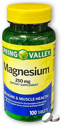 Magnesium 250 mg- Bone Muscle Health Tablets 100 Ct (Pack of 1)