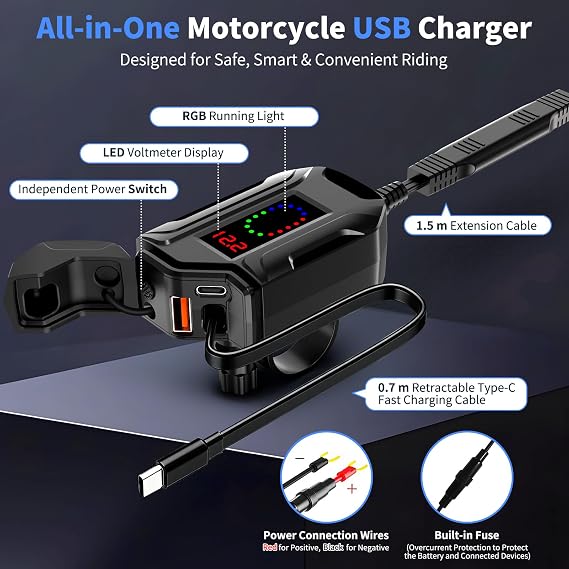 BlueFire オートバイ用USB電源 バイク・ATV用