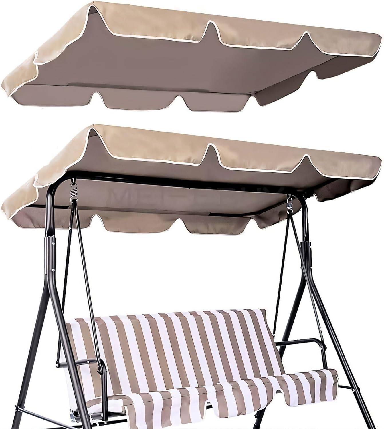 Porch Swing Canopy, Replacement Waterproof Swing Top Cover, Outdoor 3 Seater Garden Swing Seat Canopy Cover, Sun Shade Patio Canopy Awning 75"×42"