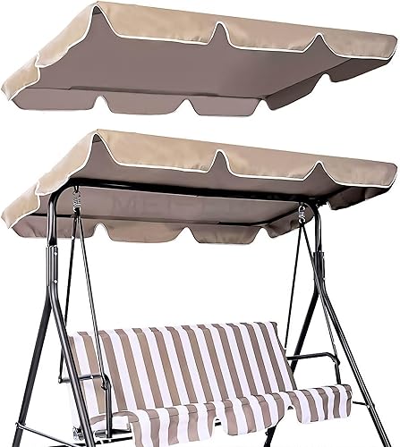 Timoau Toldo para columpio de porche, cubierta superior impermeable de repuesto, toldo de repuesto para asiento de columpio de jardín, cubierta de