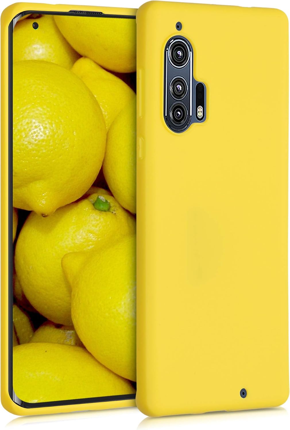kwmobile Case Compatible with Motorola Edge Plus/Edge+ Case - Soft Slim Protective TPU Silicone Cover - Yellow Matte