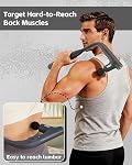 3-in-1 Gun de massage du dos avec poignée étendue pour les zones difficiles à parcourir, masseur musculaire portatif avec conception amovible pour le cou, dos, épaule, bras, cadeau idéal pour les hommes & Femmes
