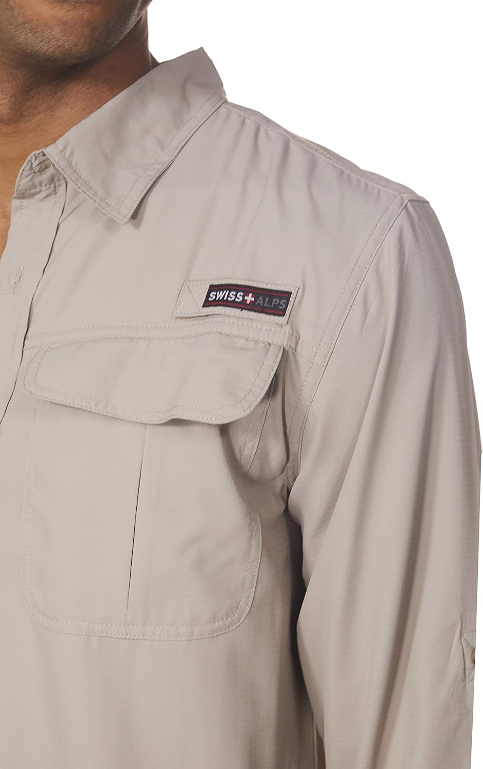 Swiss Alps Mens Long Sleeve Fishing Shirt - Image 5