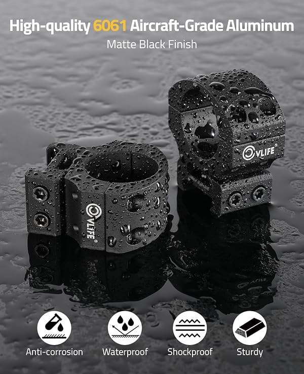CVLIFE 1 Inch Scope Rings - Medium Profile Precision Rifle Scope Mount for 20mm Picatinny Rails - 2 Pieces by CVLIFE - Image 4