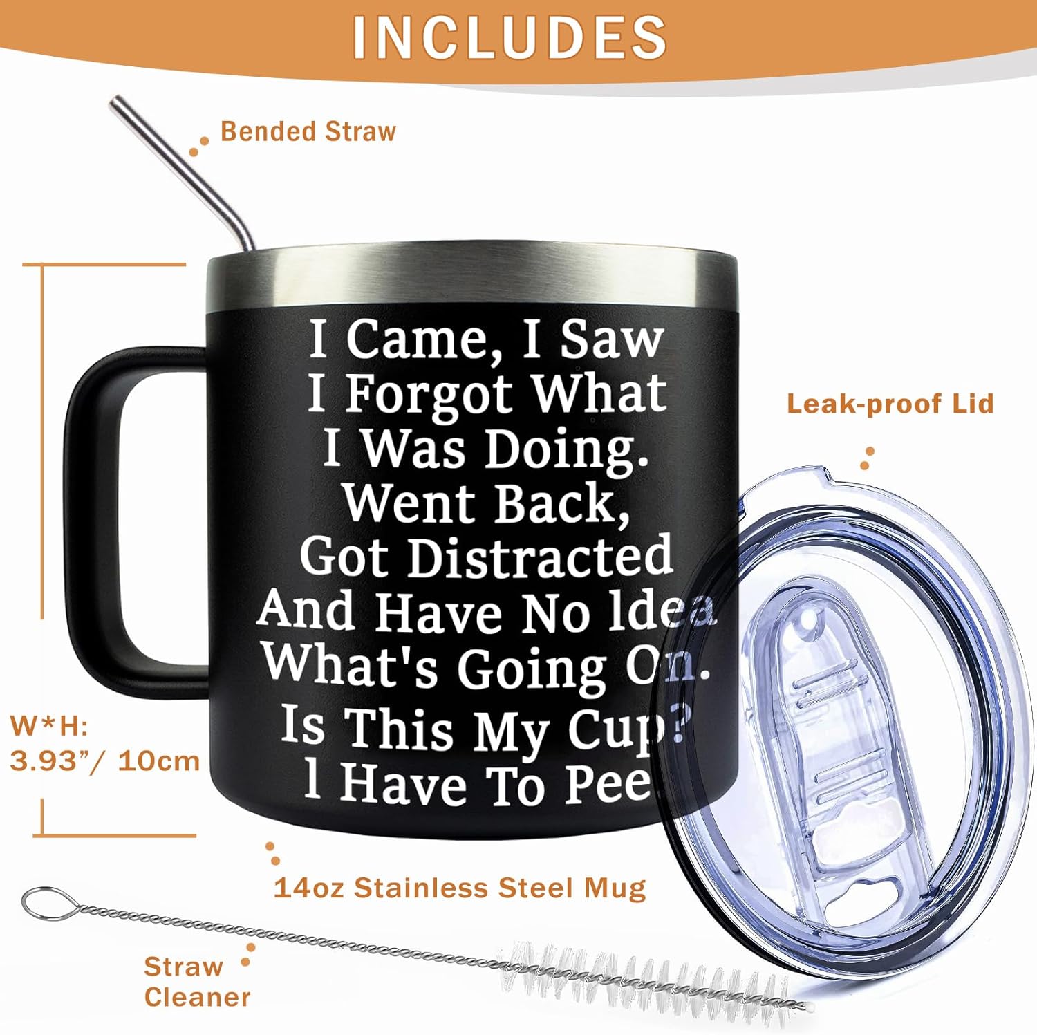 Gag Gifts Funny Adult - Christmas Gag Gifts Adult Funny - I Came I Saw I Forgot Coffee Mug 14oz - Gag Gift for Men - Birthday Sarcastic gift for Dad Grandpa Elderly Senior Citizen - Image 4