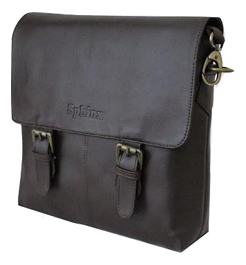 SPHINX Leatherette Cross-body Horizontal Large Sling Bag for men (29x5x29 cms) Dark Brown - 1 piece