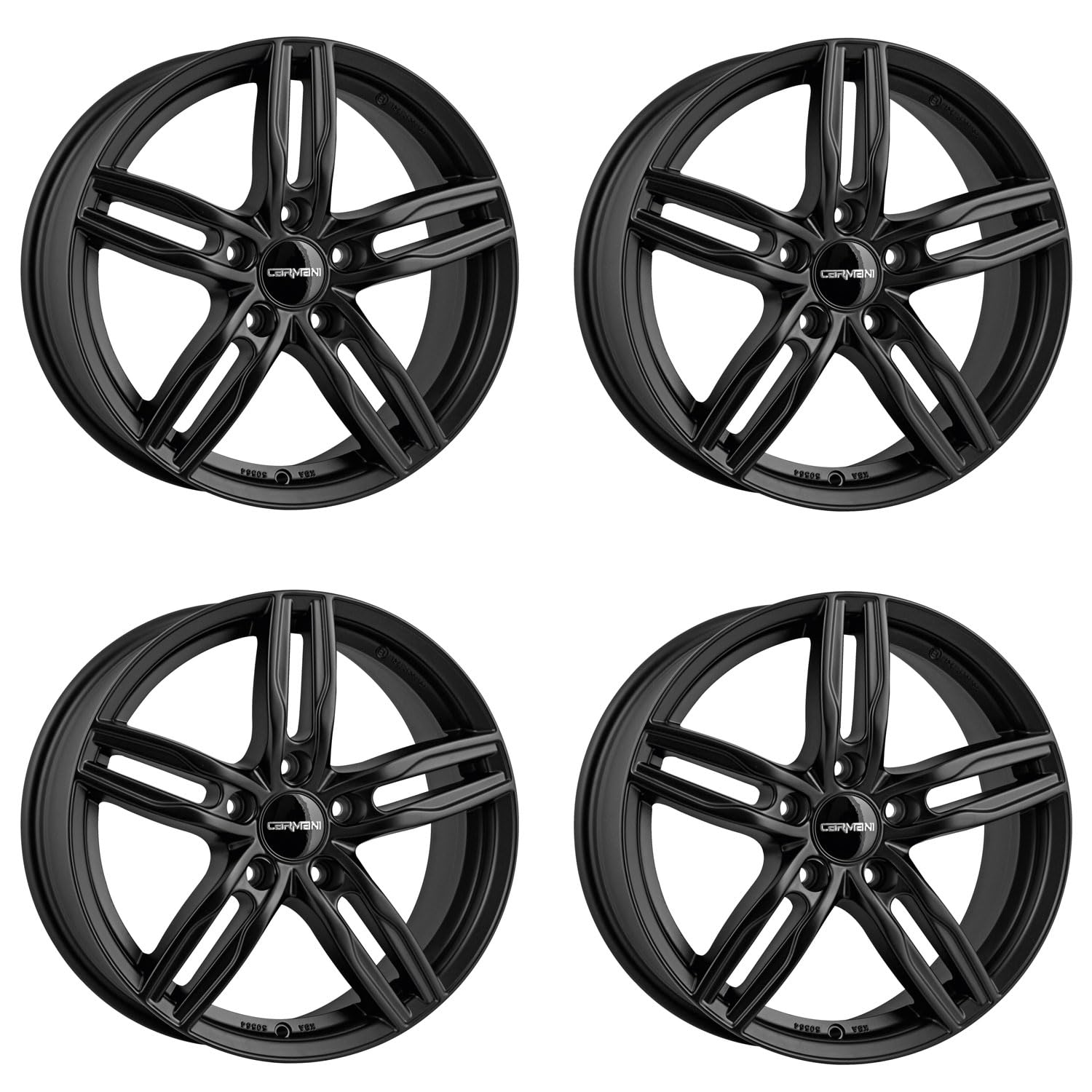 4x Carmani alloy rims 14 Paul 6.5x16 ET38 5x114.3 black matt