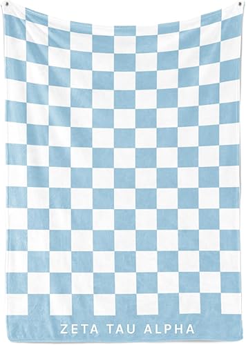 Sorority Shop Zeta Tau Alpha - Manta gruesa Elegante manta a cuadros perfecta para regalos de hermandad de mujeres grandes Manta de regalo suave,