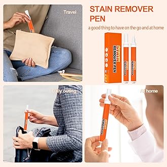 Stain Remover Pen, New Stain Remover Pen for Clothes, Remove Household Stains, Quick Effect And Drying, Travel & Pocket Size (4 PCS)