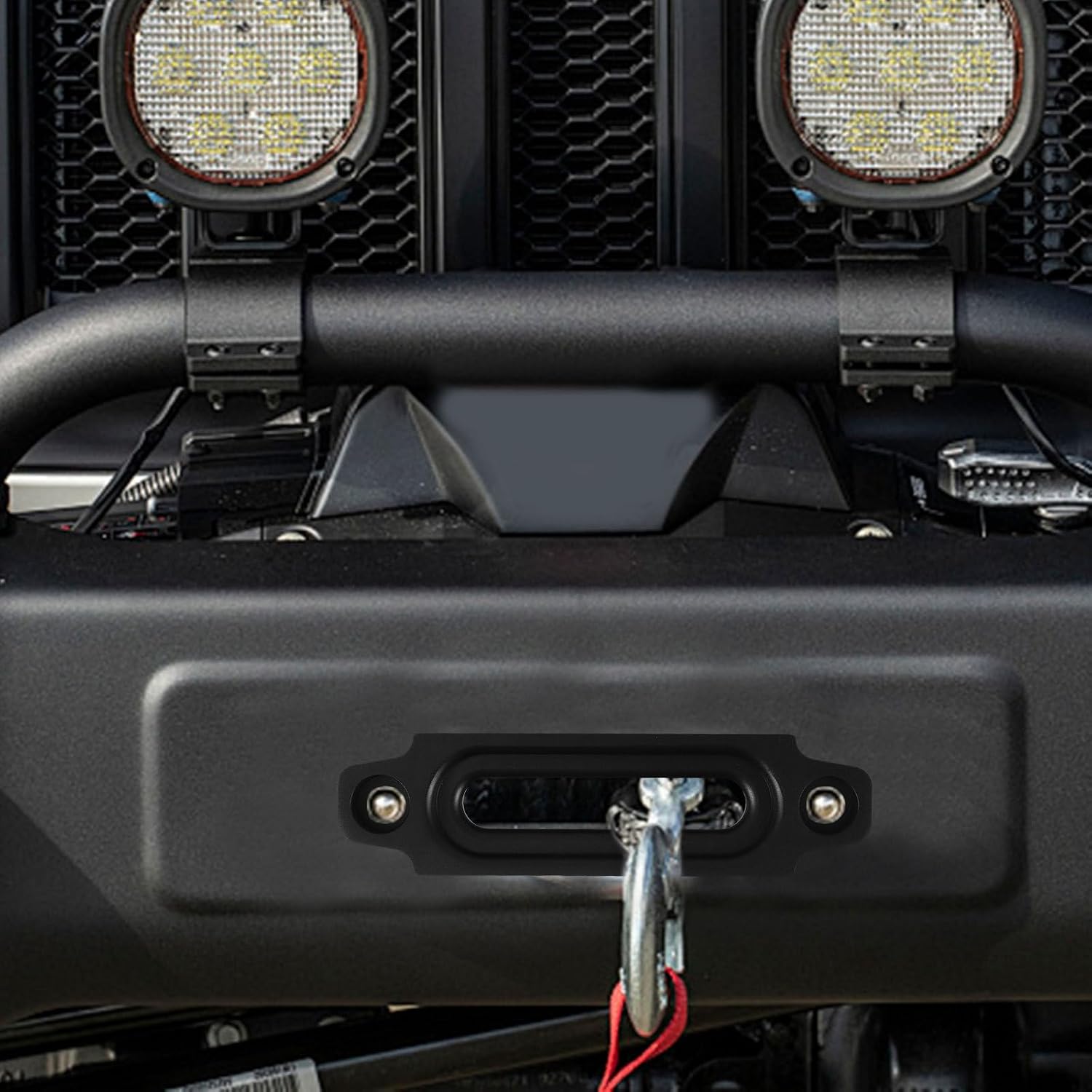 GALPADA Aluminum Winch Fairlead 124mm Black Synthetic Rope Guide for Off-Road ATV Utv Vehicle Towing Accessories