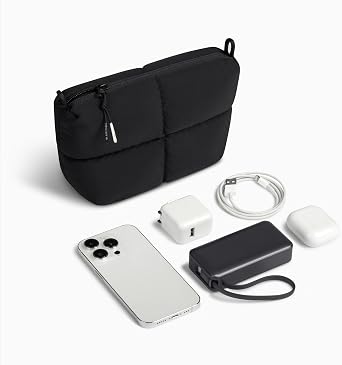 Comfyable Puffy Laptop Sleeve 15 Inch 16 Inch with Electronics Organizer Travel Case, Black