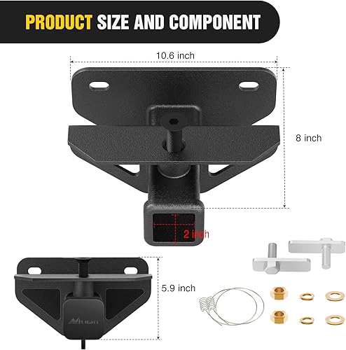 Miniatura 2 de Nilight Kit de enganche de remolque trasero de 2 pulgadas, clase 3, compatible con Dodge Ram 1500 y Ram 2003-2013 2500/3500 2003-2013, combo