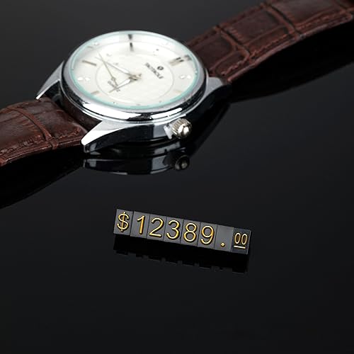 Vista 2 de Lesnala Juego de 40 juegos de cubos de exhibición de precios, ajustable, extraíble, mini etiqueta, número, letra, kit de bloque de dólar