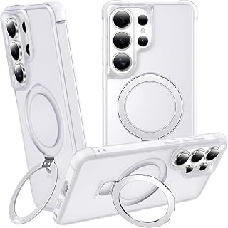 Compatible with Samsung Galaxy S25 Ultra Case with Stand, Frost White