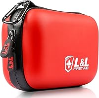 Vista 10 de Kit de primeros auxilios de 120 piezas para viajes, coche y supervivencia de emergencia, suministros médicos compactos e impermeables con vendajes