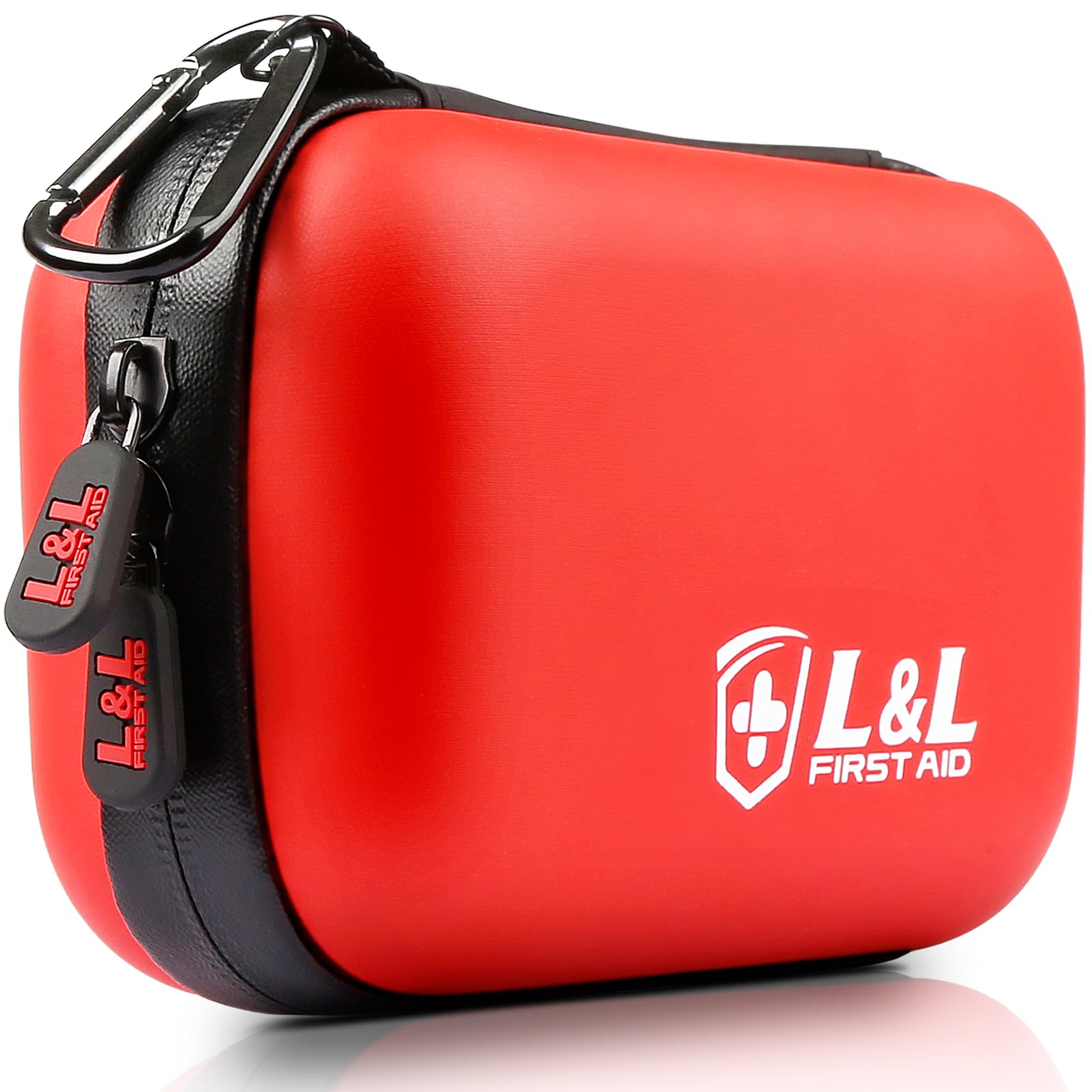 120-Piece First Aid Kit for Travel,Car & Emergency Survival - Compact Waterproof Medical Supplies with Trauma Bandages,Burn Gel & Fever Cooling Patch | Portable for Camping,Hiking,Sports(Red)