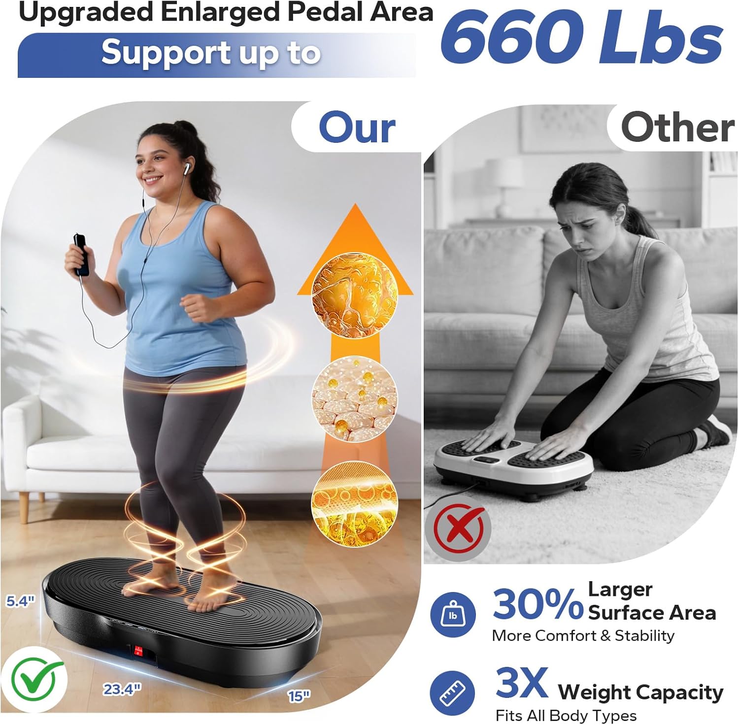 Vibration Plate Exercise Machine, Enlarged Vibration Plate F...