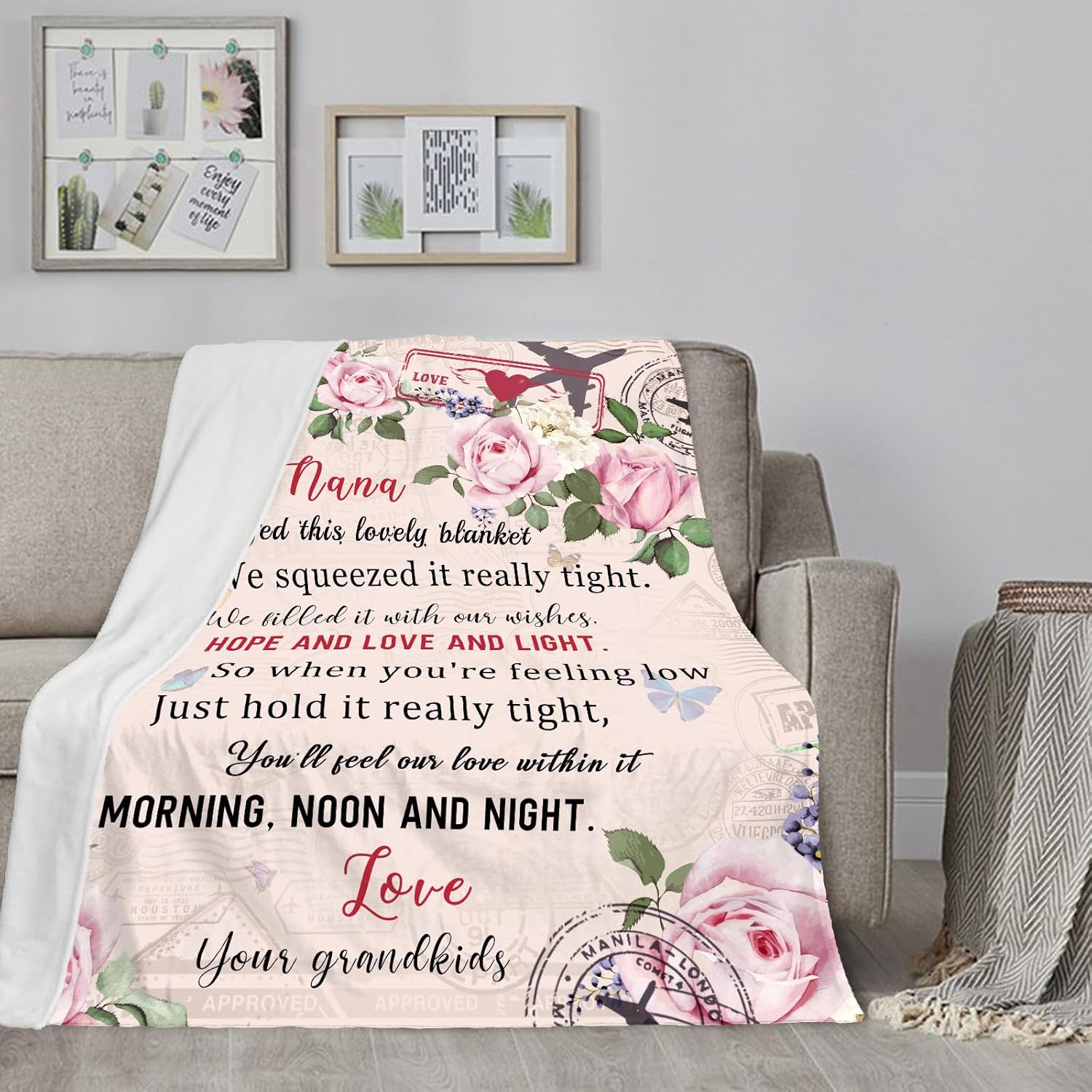 Best Grandma Blanket, Nana Throw Blanket 50" x 60", Grammy Gigi Granny Gifts Blanket from Granddkids, Birthday for Grandmother - Image 2
