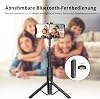 حامل ثلاثي القوائم ATUMTEK Selfie Stick 3 في 1 قابل للتمديد من الألومنيوم للهاتف المحمول مع جهاز تحكم عن بعد لاسلكي يعمل بتقنية Bluetooth متوافق مع iPhone 17/16/15/14/13/12 mini/11 Pro وهواتف Samsung الذكية باللون الأسود