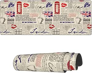 Famame Laptop Mouse Pad Retro Piano Music Score Desk Mat With