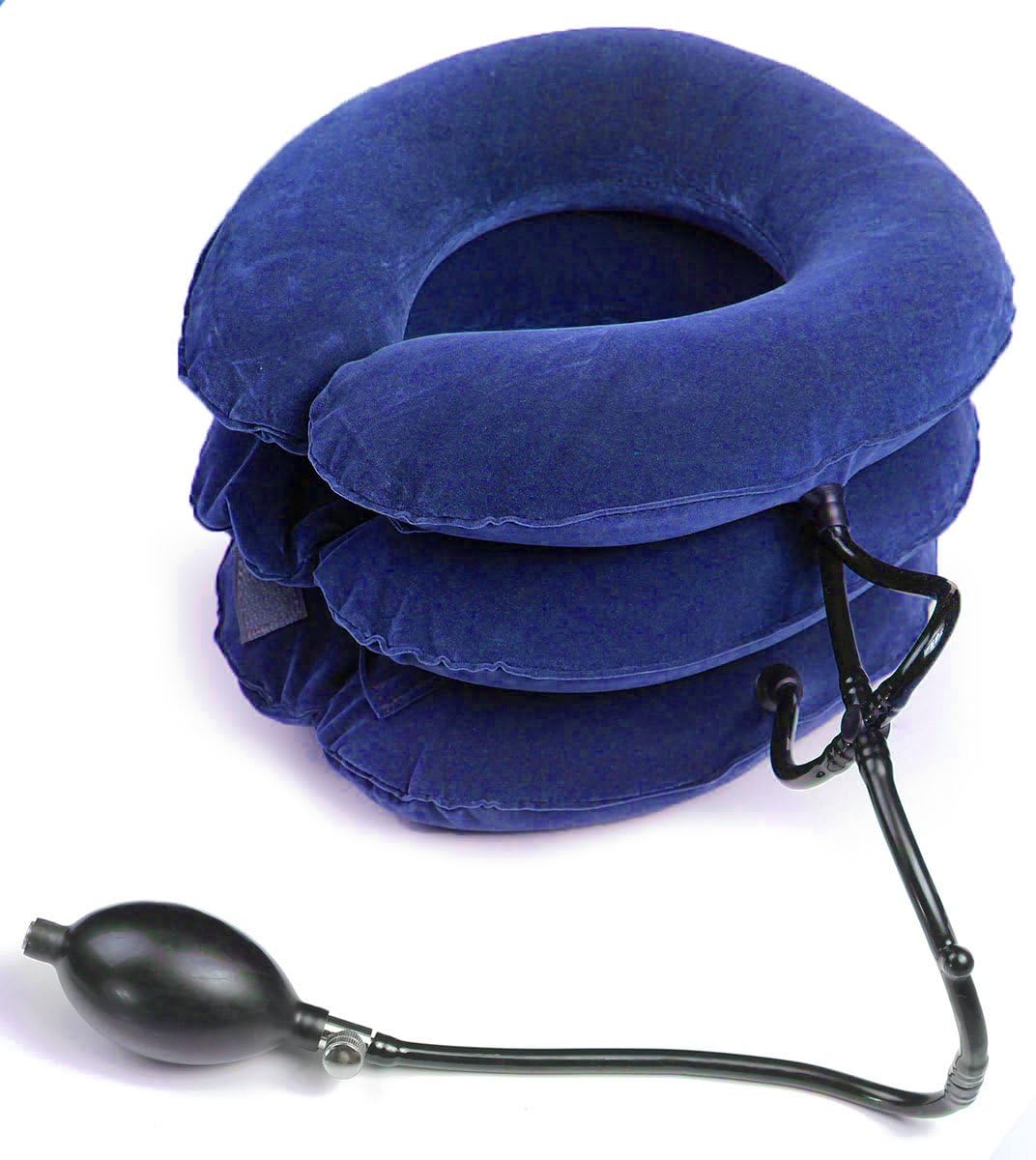 Inflatable Cervical Neck Traction Device/Neck Support Brace/Cervical Collar Adjustable (Blue)